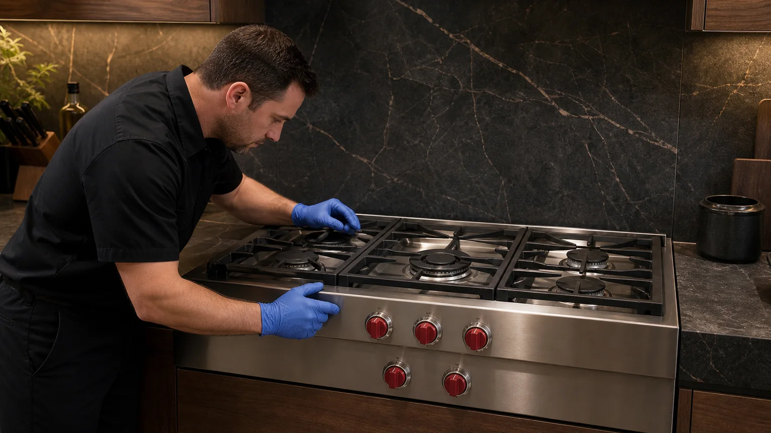 Built-in cooktop diagnostic visit in the service area