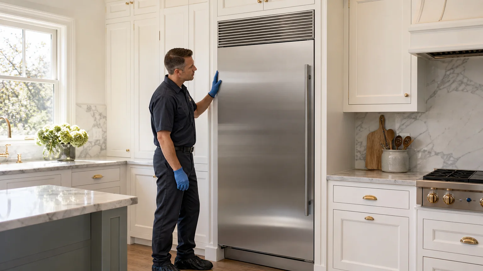 Built-in refrigerator diagnostic visit in the service area