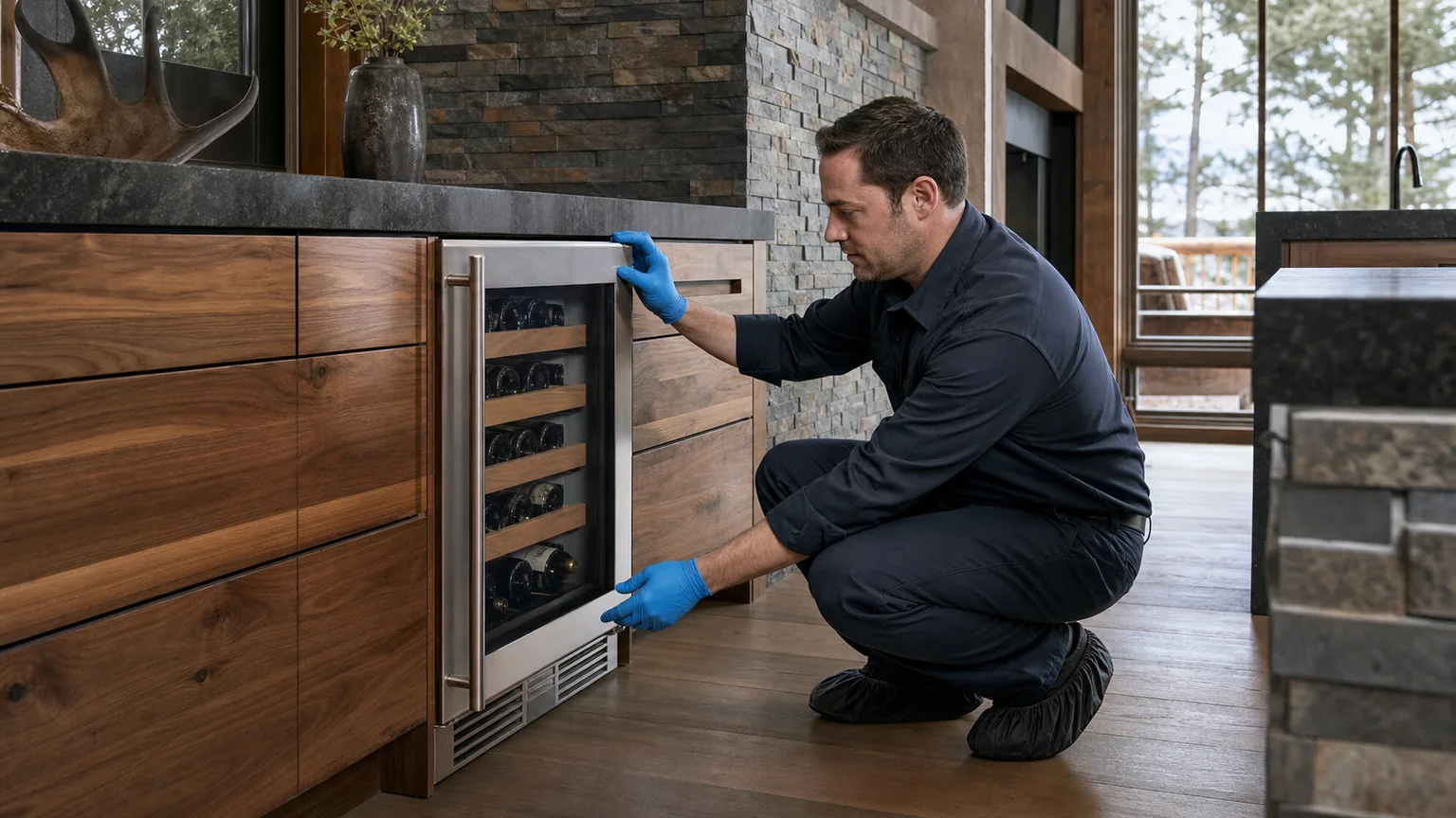 Built-in wine cooler diagnostic visit in the service area